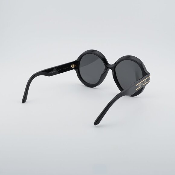 Dior DIORSIGNATURE R1U 10A0 Sunglasses Black Round Frame, Smoke Lenses main image 9